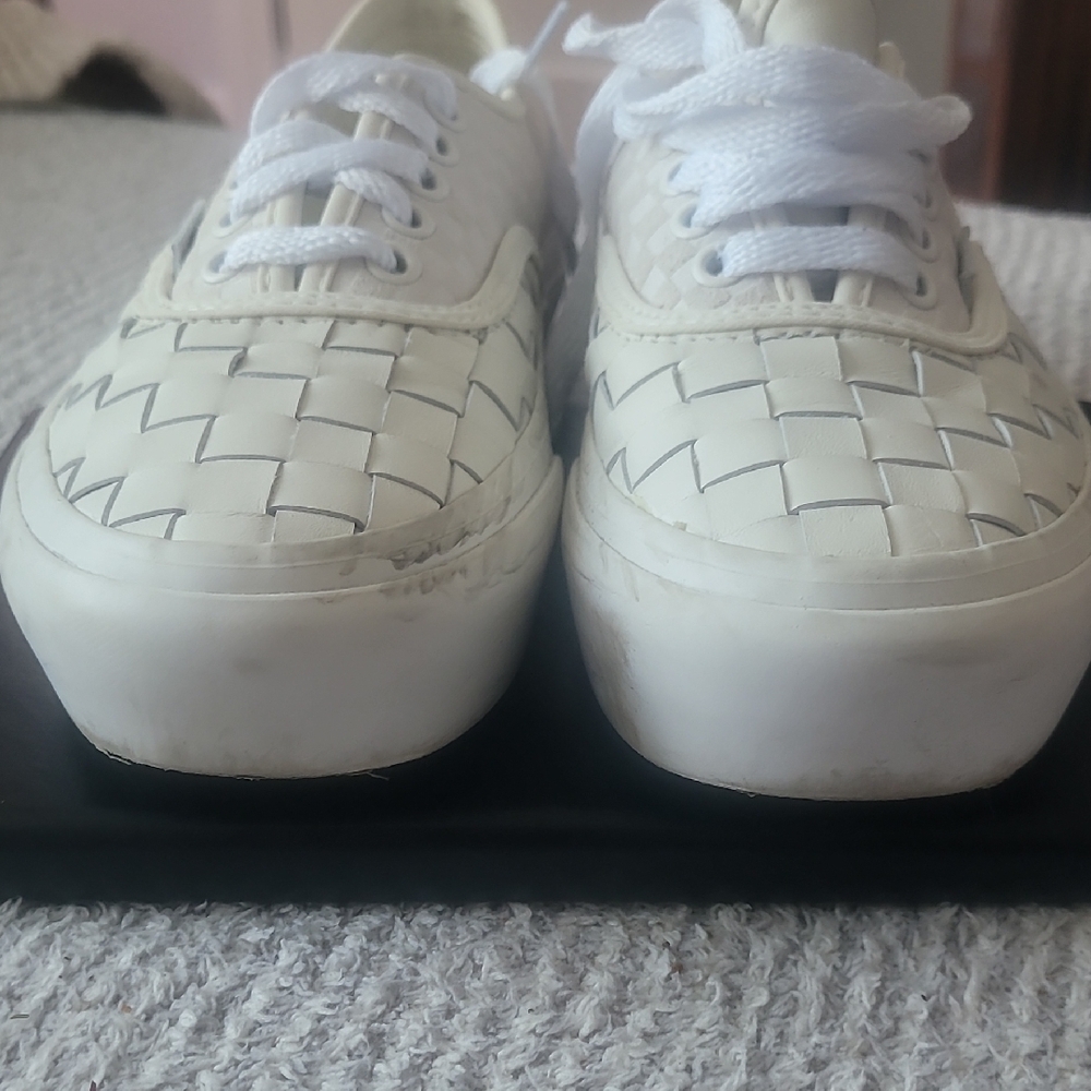 Vans plarform white leather skate shoes size 8 - Picture 4 of 6